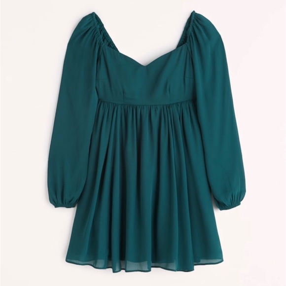 *SOLD* NWT Abercrombie & Fitch Long Sleeve Babydoll Mini Dress - Picture 3 of 3